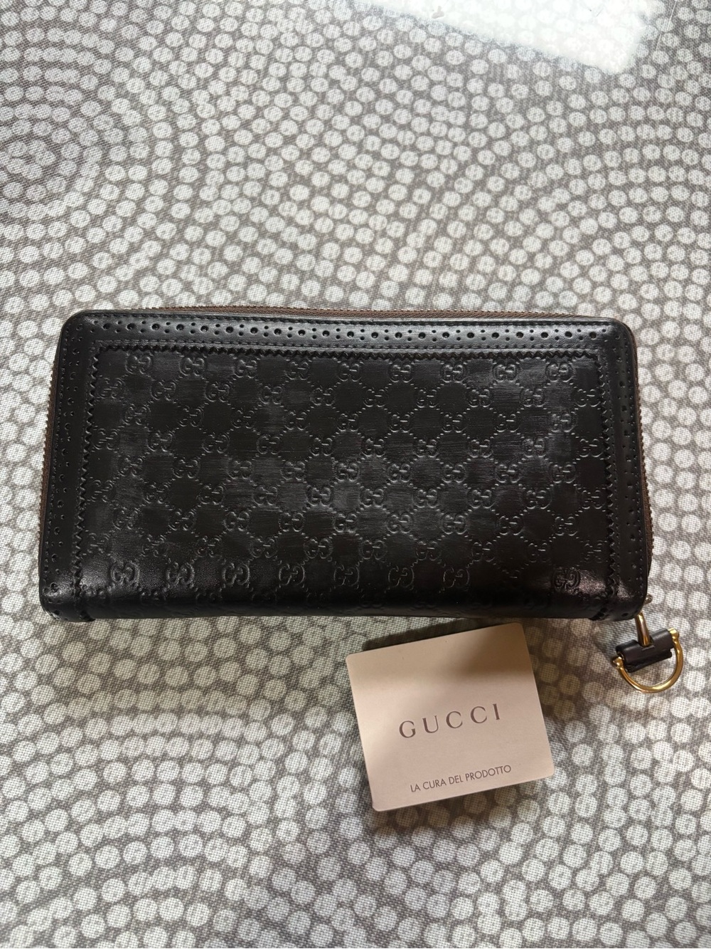 Gucci Soho Micro Guccissima Leather Zip Wallet